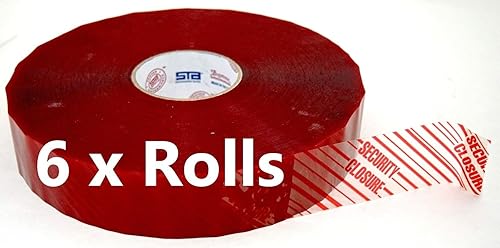 Miniatura 5 de BIG Roll Tamper Evidence SEGURITY CLOSURE Cinta de sellado de cartón 2" x 1000 yardas Modelo 1248 (1)