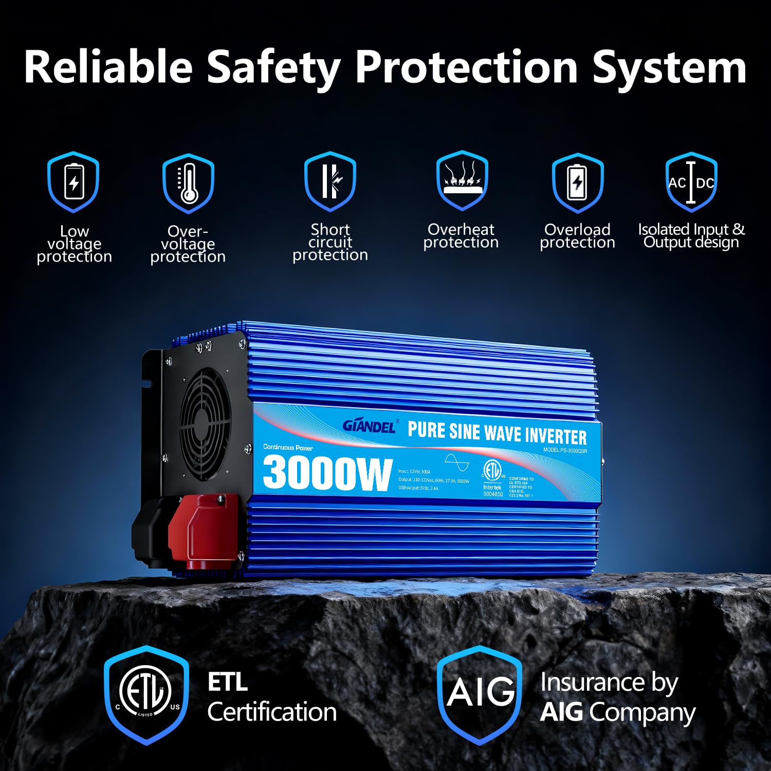 Amazon.com: 3000 Watt Pure Sine Wave Power Inverter ETL UL458 