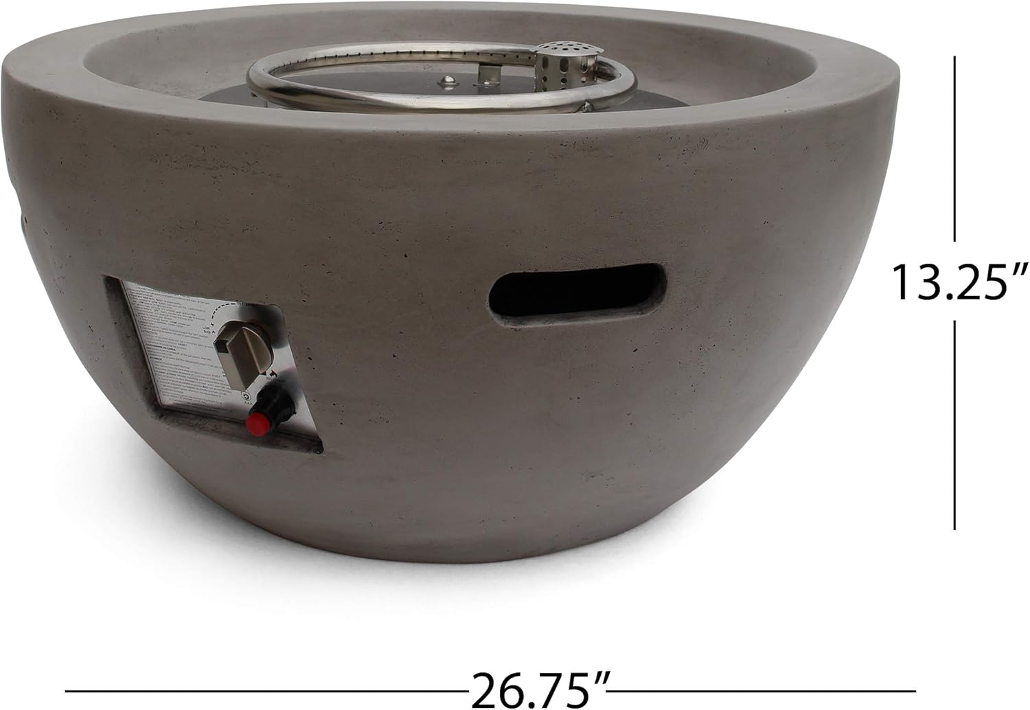 GDFStudio Outdoor 27" Bowl Shaped Fire Pit, Light Gray