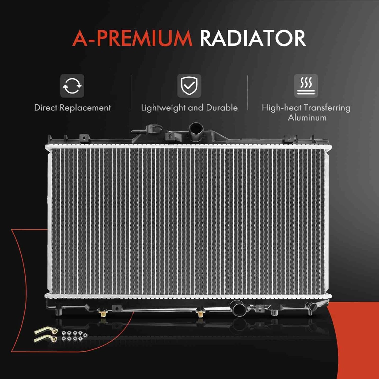 A-Premium Engine Coolant Radiator with Transmission Oil Cooler Compatible with Toyota Corolla 1998-2002 & Chevrolet Prizm 1998-2002, L4 1.8L, Automatic Transmission, Replace# 16410YZZAR, 1652474582