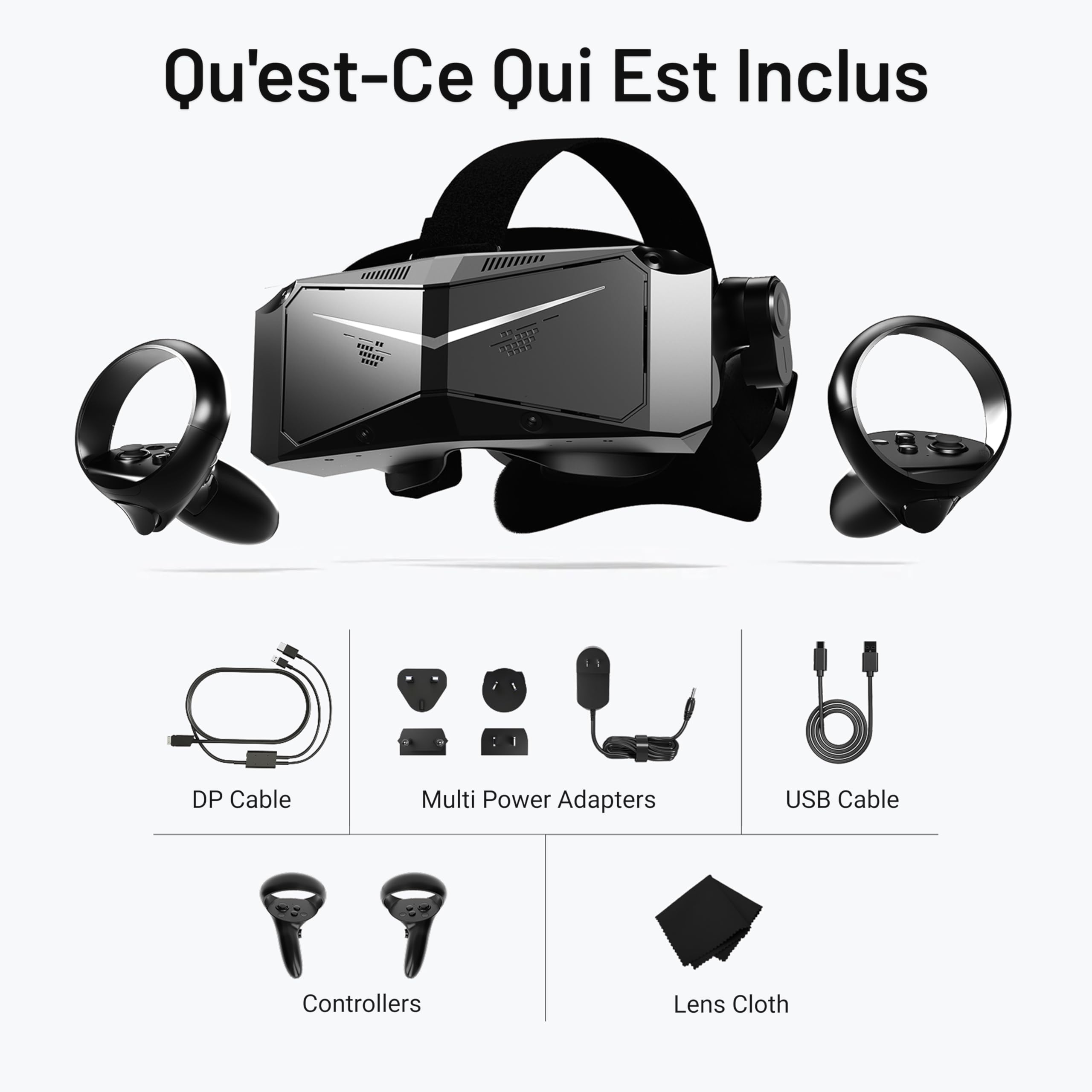 Pimax Crystal Light HD Casque VR PC 8K 120Hz SteamVR Contrôleurs
