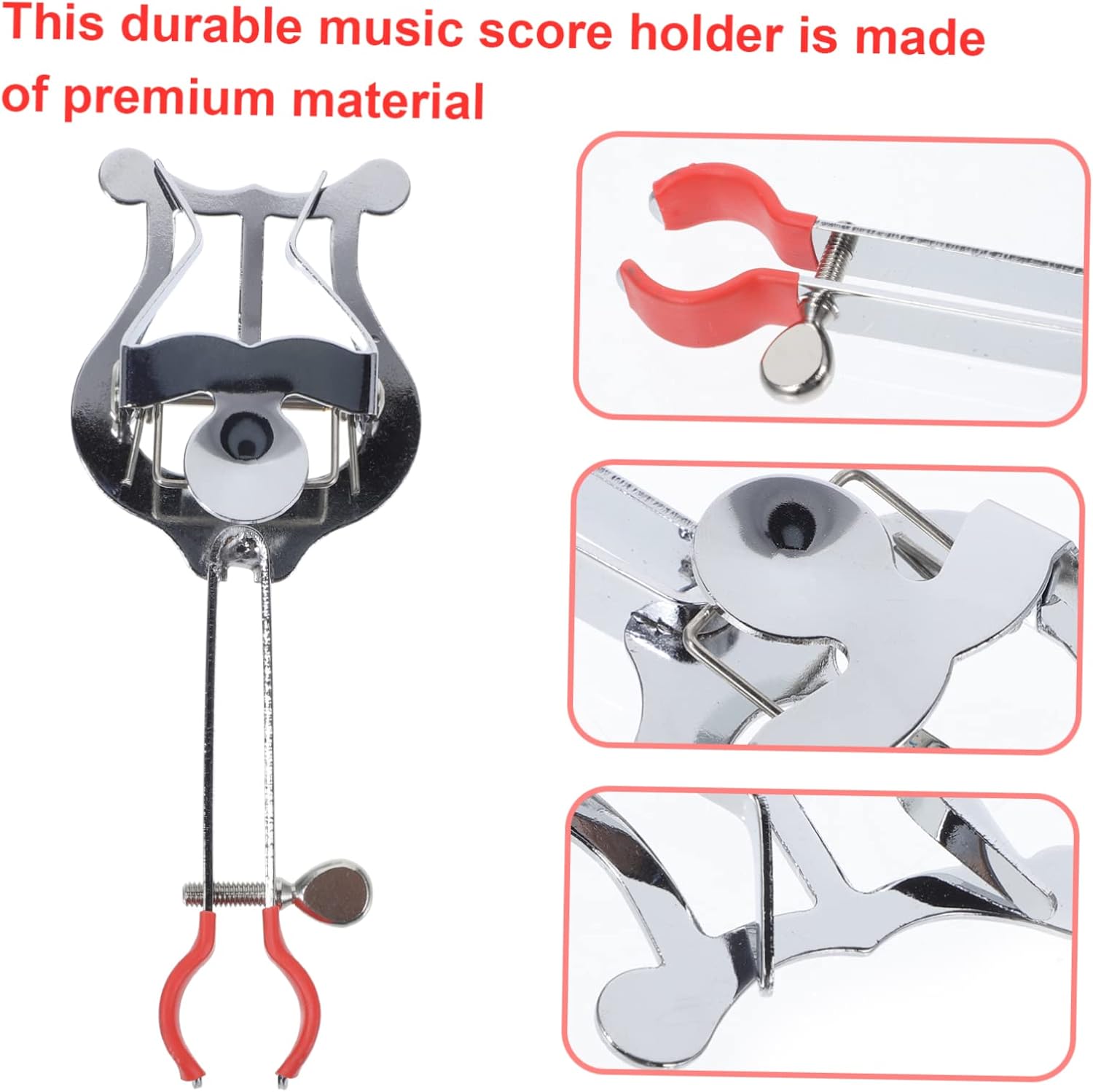 SAFIGLE 5sets Trumpet Sheet Music Clip Holder Lightweight Lyre Stand for Marching Bands Wear-resistant Accessory for Trumpet Players Lyre