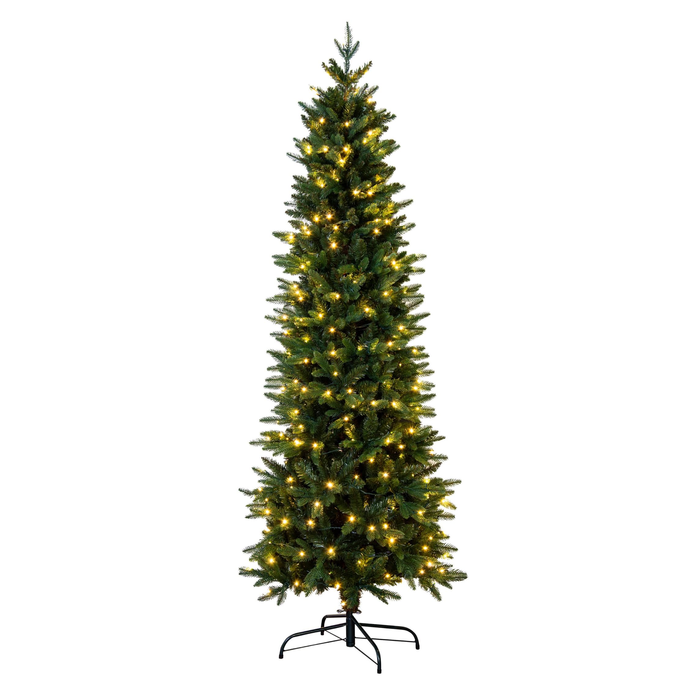 Christmas Tree World Green The 7Ft Pre-Lit Ultra Slim Mixed Pine