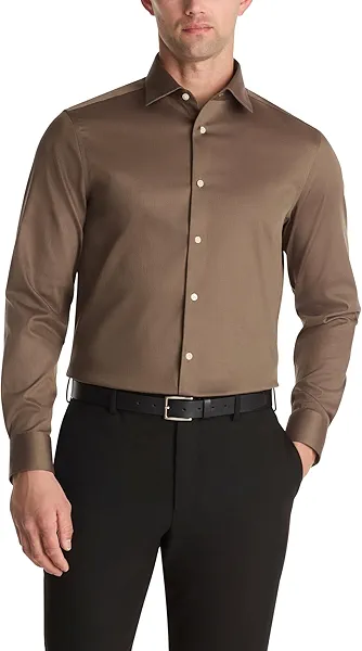 Calvin Klein Men's Dress Shirt Slim Fit Non Iron Stretch Solid