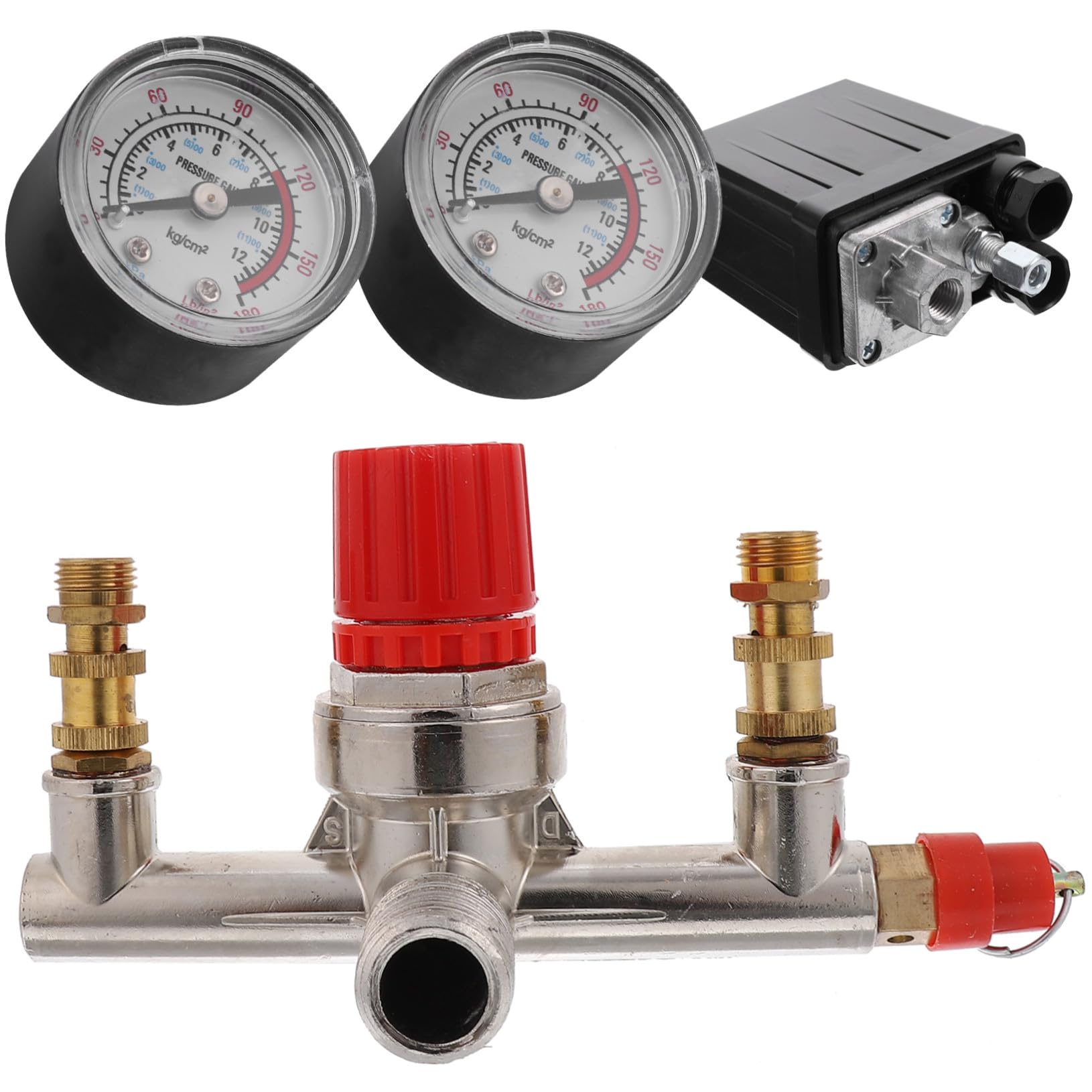 Pressostat de compresseur d'air avec régulateur et manomètre de contrôle pour pompe électrique