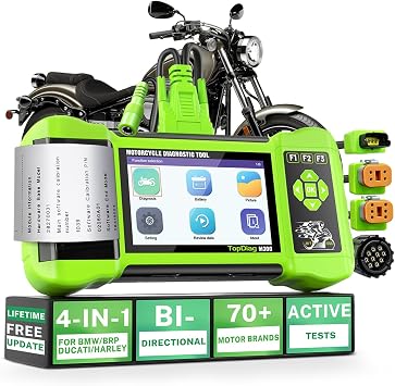 Motorcycle Scanner Diagnostic Tool with Printer, Oil Service Reset, M300