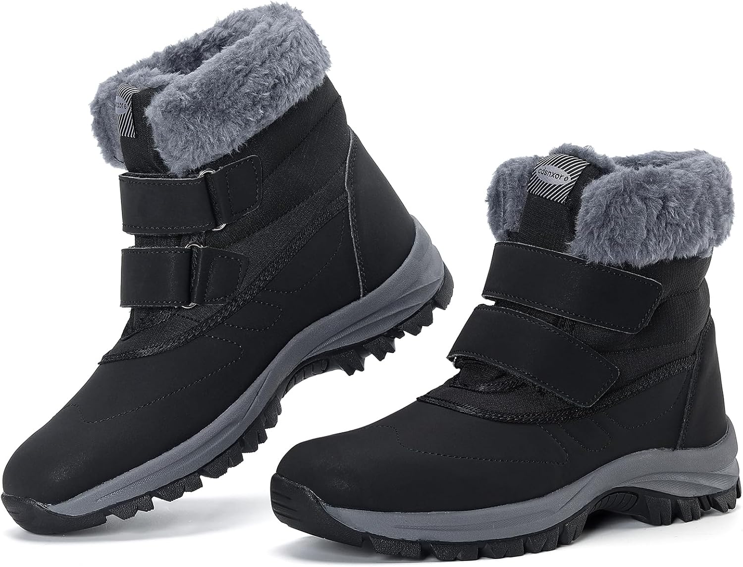 Womens Warm Fur Lined Winter Snow Boots Waterproof Ankle Mid-Calf Booties Outdoor Anti Slip Magic Buckle Comfortable snow shoes for women
