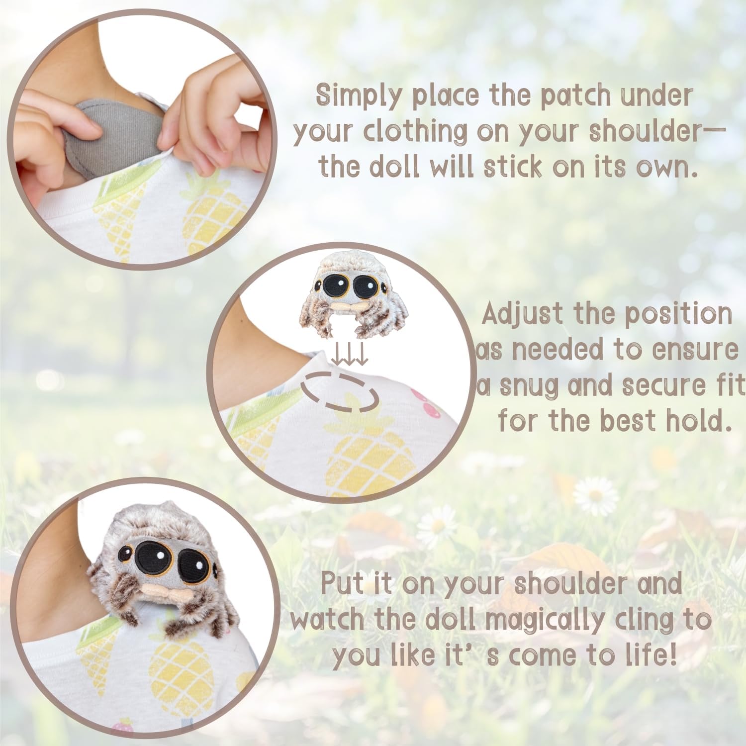 Spider Plush Shoulder Magnet, Stuffed Animal Toy Doll, Cute and Soft for Kids and Collectors image 5