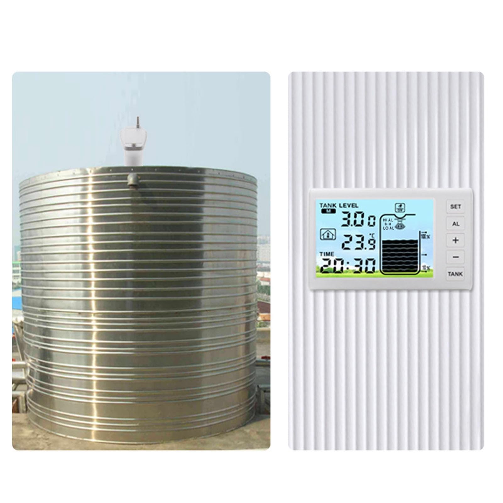 Sensor de Nivel ultrasónico SustVita Rango de medición de 1-5 m, detección de Temperatura de Negativo 40 °C a 60 °C, transmisor IP65 para medición de Profundidad de líquidos en