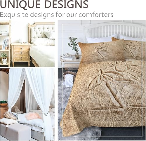 Miniatura 8 de BlessLiving - Juego de edredón ligero con estampado de acuarela y lavanda con 2 fundas de almohada, 3 piezas (doble XL)