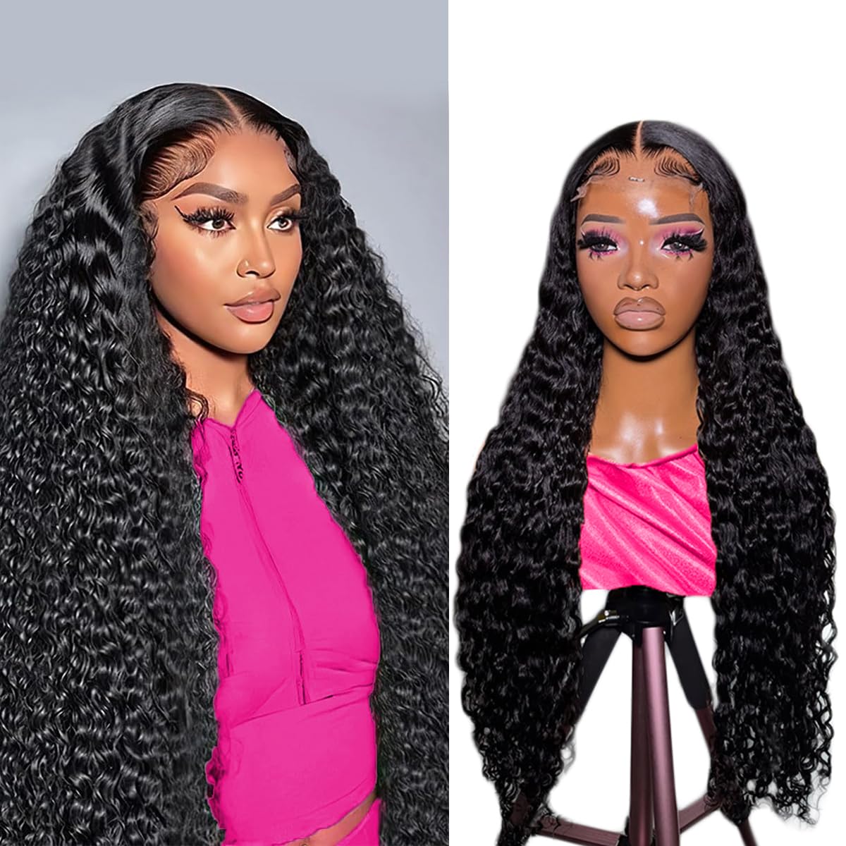 Amazon.com : TONHONK 30 Inch Deep Wave Lace Front Wigs Human 