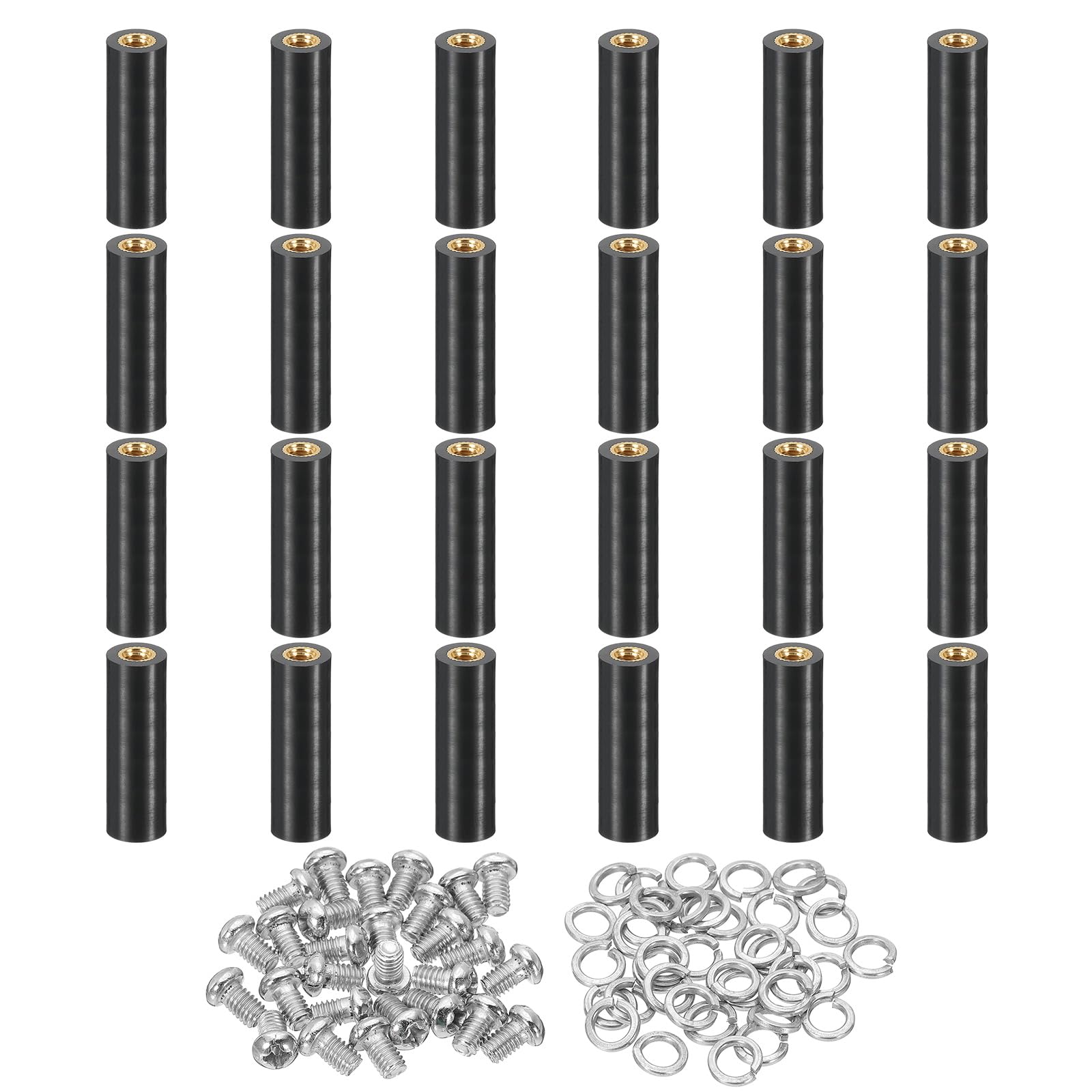 PATIKIL M4x30mm PCB Support Spacer, 24 Set 30mm/1.18" Supporting Height PCB Standoff Isolation Board Stand Column Flat Head Plastic Copper Support for PCB PC Board, Style 1