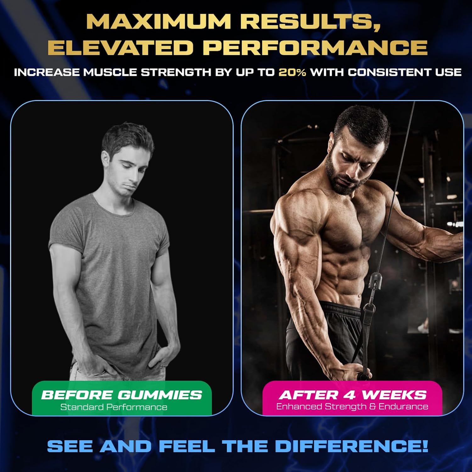 KUKALY Creatine Monohydrate Gummies for Men & Women, 9000MG Creatine Gummies Sugar Free with L-Taurine, BCAA 2:1, B12 B6 for Boost Strength, Focus & Endurance, Vegan, Non-GMO, Blueberry 120*2 Bottle