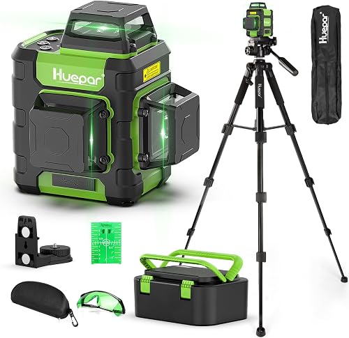 Niveau Laser Vert 3×360°avec 127m Trépied Huepar