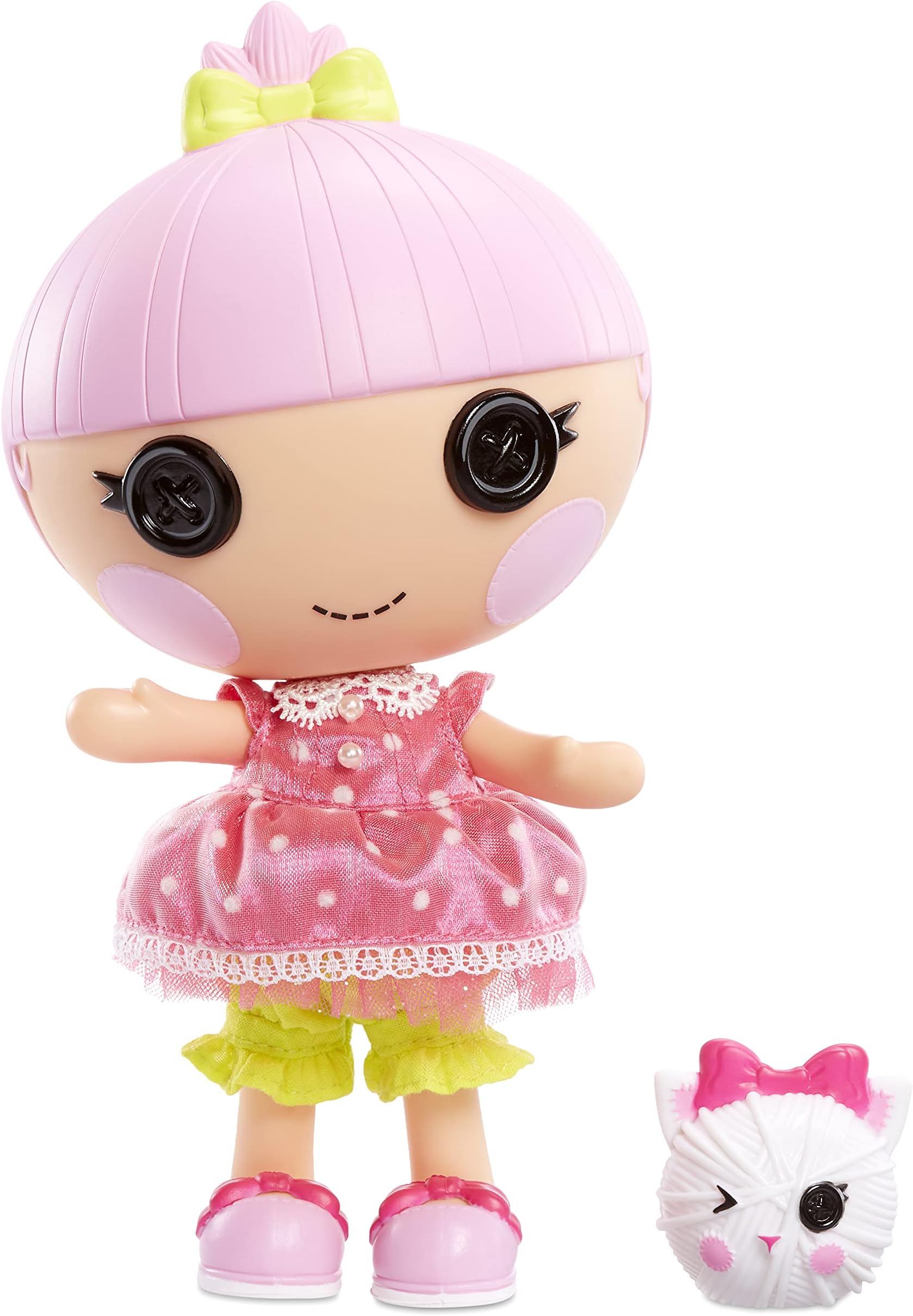 Lalaloopsy 577188EUC Littles Trinket Sparkles with Pet Yarn Ball Kitten-18 cm Princess Doll with Changeable Pink Outfit & Shoes, in Reusable House Package Playset, for Ages 3-103 - Amazon Exclusive
