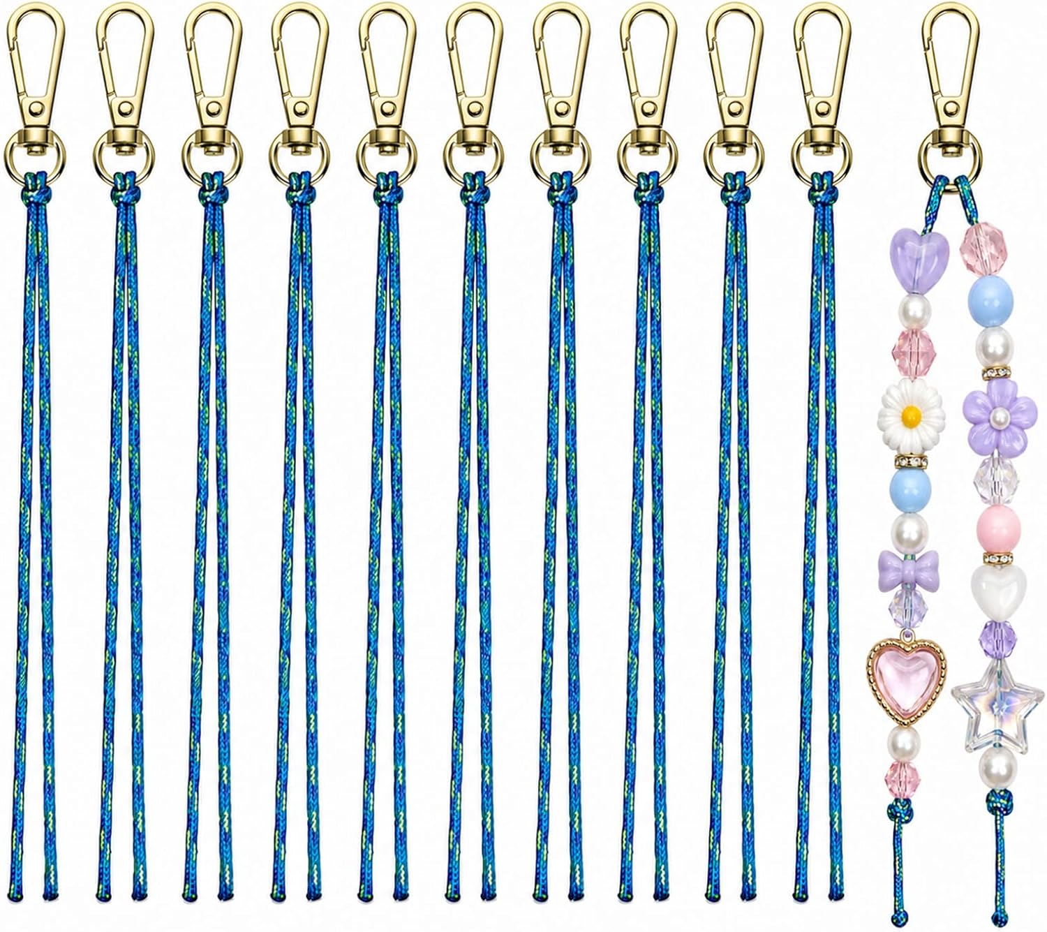 Paracord for Keychain Making,10 Pcs DIY Beadable Keychain Making Kit