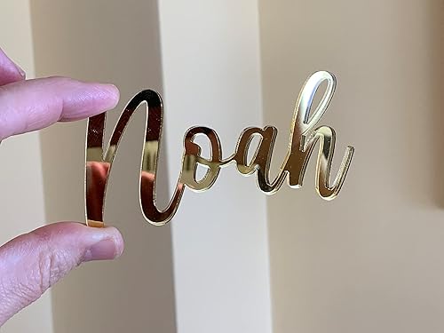 Miniatura 4 de Dije de bautizo personalizado con nombre y cruz para bautizo, primera comunión con espejo, decoración acrílica para tartas, Dios bendiga, tamaños