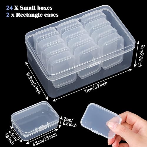 Miniatura 13 de Blulu 24 recipientes pequeños de plástico para almacenamiento de cuentas, contenedores de plástico transparente, contenedores para manualidades