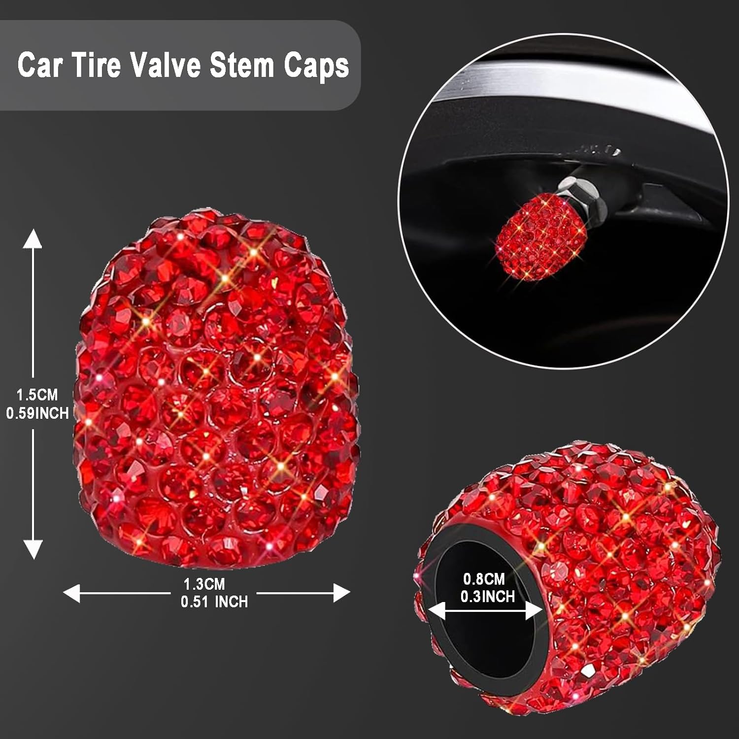 Red Bling License Plate Frame 2 Packs Sparkly Rhinestone License Plate Holder Glitter Bedazzled Crystal Car License Plate Frame