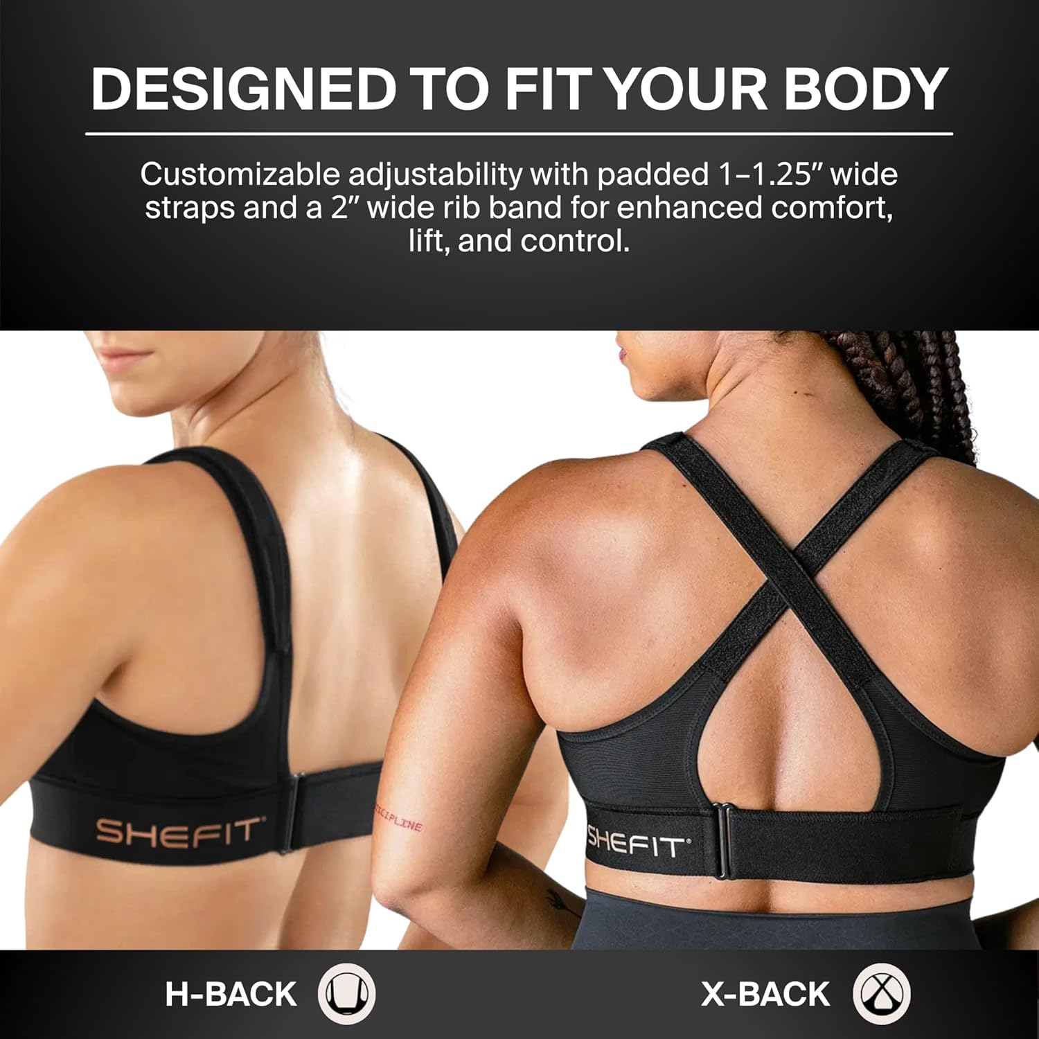 SHEFIT Ultimate Sports Bra for Women, High Impact Sports Bra