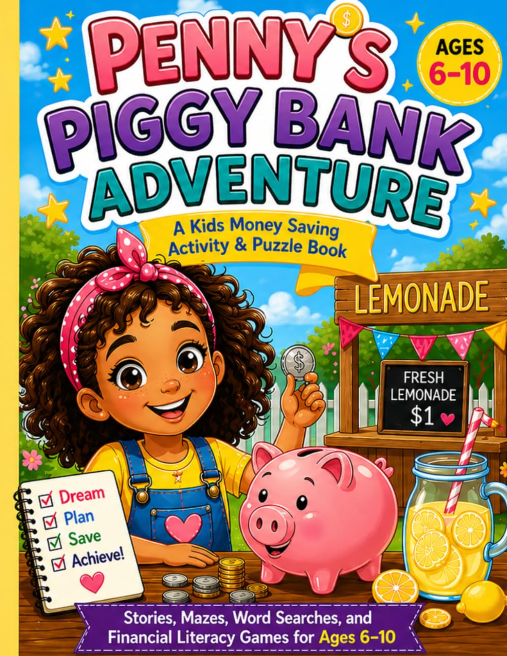 Penny's Piggy Bank Adventure: A Kids Money Saving Activity & Puzzle Book: Stories, Mazes, Word Searches, and Financial Literacy Games for Ages 6–10
