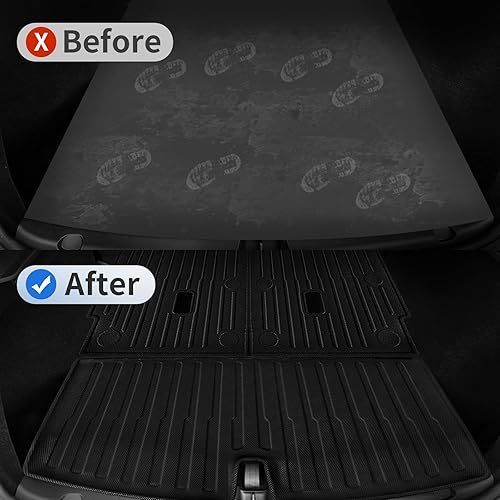 Miniatura 4 de TSLDRV Juego completo de 9 alfombrillas para el suelo de Tesla modelo Y de 7 plazas 2024 2023-2020, para todo tipo de clima, accesorios para Tesla