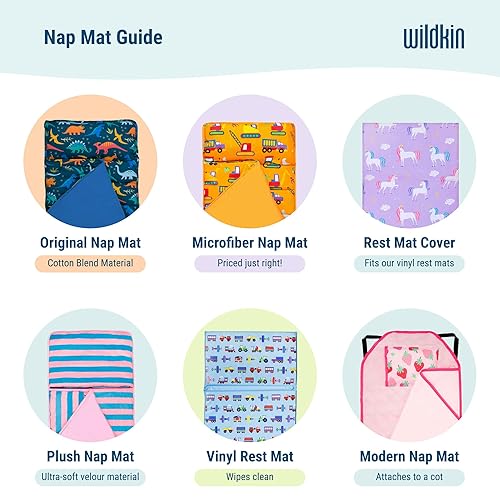 Vista 89 de Wildkin - Tapete para tomar la siesta, moderno y todo en uno, con almohada para infantes (niñas o niños), tamaño perfecto para la guardería y Coches