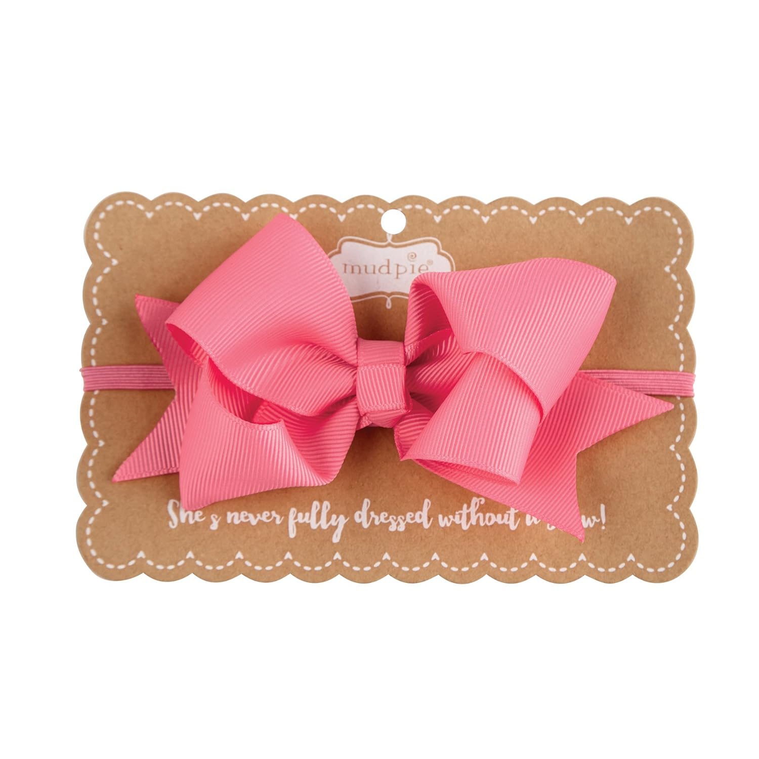 Mud Pie Grosgrain Bow Headband, Hot Pink