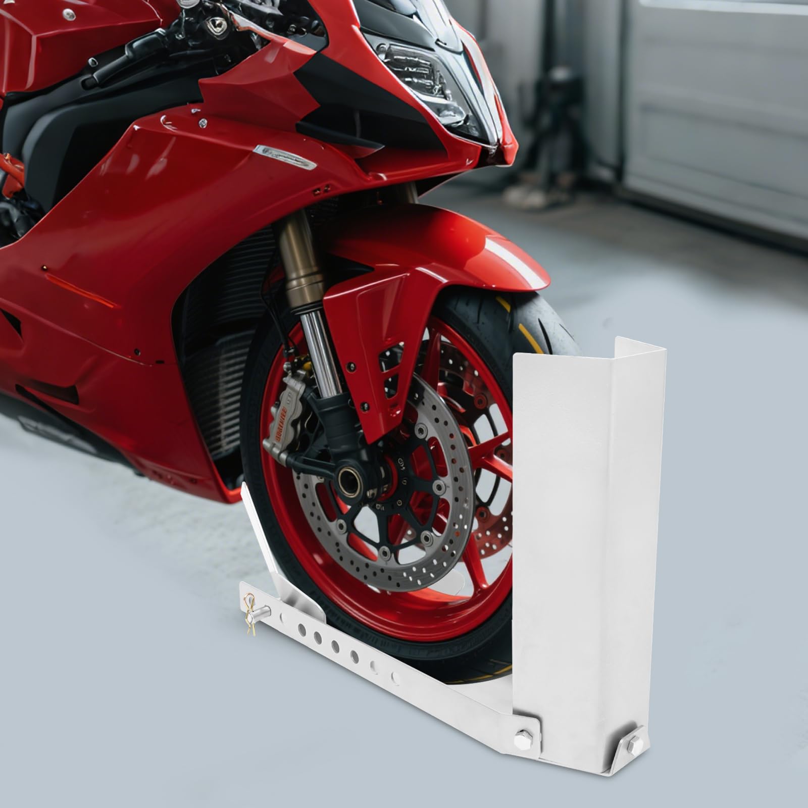 Soporte de montaje para motocicleta, balancín de motocicleta hasta 500 kg, soporte para motocicleta, adecuado para neumáticos de 8 a 24 pulgadas, 60 x 16 x 40 cm (gris plateado)