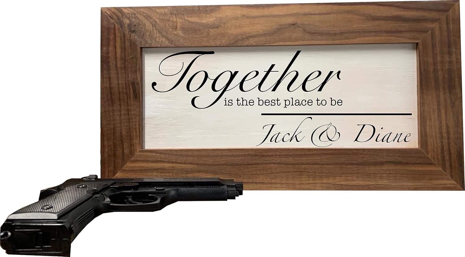 Bellewood Designs Hidden Gun Storage Love Series, Six Styles of Concealed Storage Furniture with Messages of Love for Families and Him and Her Personalization (Best place to be)