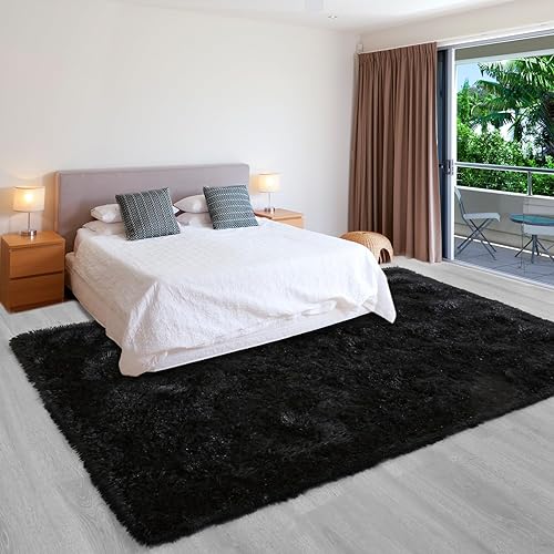 Miniatura 10 de Alfombras mullidas para sala de estar, color verde profundo, de 6 x 9 pulgadas, alfombras suaves de felpa para habitación de niñas y niños,