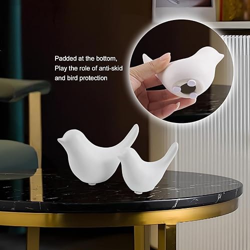 Miniatura 6 de Notakia Estatuas de pájaros blancos pequeños, decoración del hogar, adornos decorativos de estilo moderno para decoración de sala de estar,