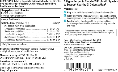 Miniatura 5 de Klaire Labs Probiótico Pro-5  25 mil millones de UFC de dosis altas multiespecies apoyo de recolonización intestinal para hombres y mujeres,