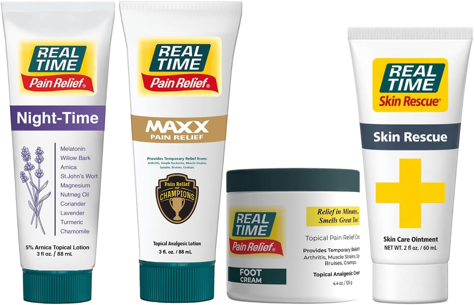 - Real Time Pain Relief Variety Pack - Muscle & Joint Relief Bundle