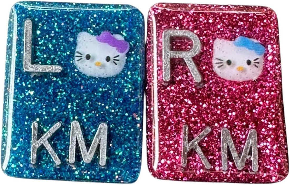 Purple & Blue Cat Xray Markers, Rectangle, Glitter, Cat, With 2 or 3 Initials, Hello, Kitty