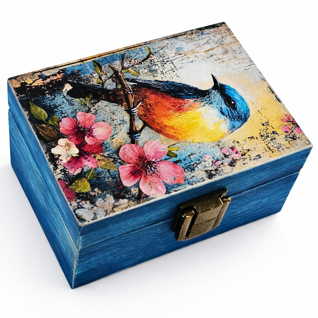 JB Premium Trinket Keepsake Jewelry Box (Robin Bird)