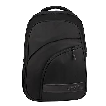 F Gear Asset Black 35L Laptop Backpack with USB Charging Port, Number Lock & Raincover | 3 Compartments & 2 Pockets | Anti-Theft, Water-Resistant & Comfortable | Fits Upto 17 Inch Laptop | Men & Women
