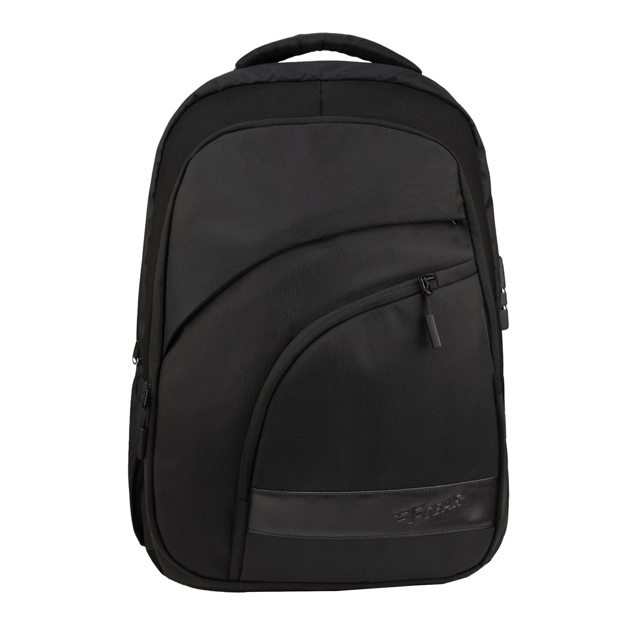 f gear Asset Black 35L Laptop Backpack With Rain cover & Number Lock/USB Charge/Casual daypack/Office Bag/Travel/School/College/For Girl & Boy Unisex-picture-35