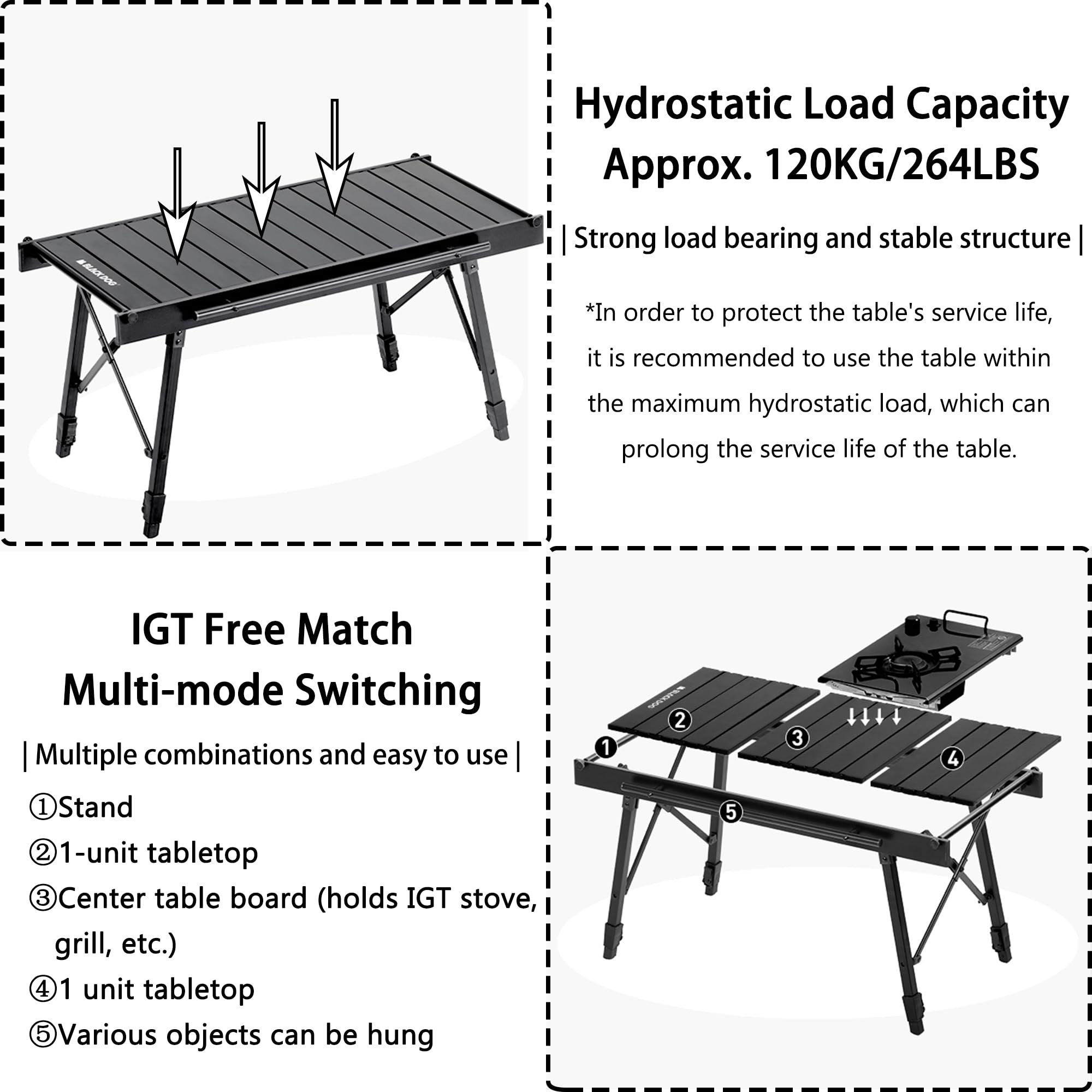 Amazon.co.jp: Naturehike Blackdog IGT 折りたたみ式キャンプテーブル