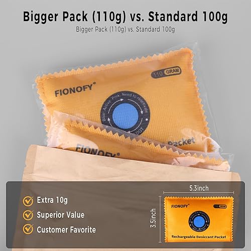 Miniatura 5 de Paquete de 3 desecantes reutilizables de 3.88 oz para almacenamiento, paquetes desecantes de gel de sílice recargables que cambian de color,