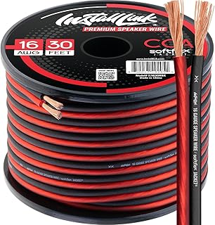 Install Link 16 AWG Gauge Speaker Wire Cable (30 Feet) Stereo, Car or Home Theater, CCA