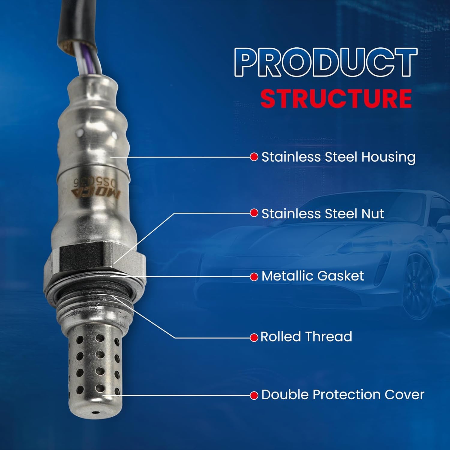 WINBEST O2 Oxygen Sensor 234-4881 Fit 07-10 Chrysler Sebring, Dodge Caliber, Jeep Patriot 2.4L Downstream & Upstream, 08-15 Mercedes-Benz C63 AMG 6.3L Downstream