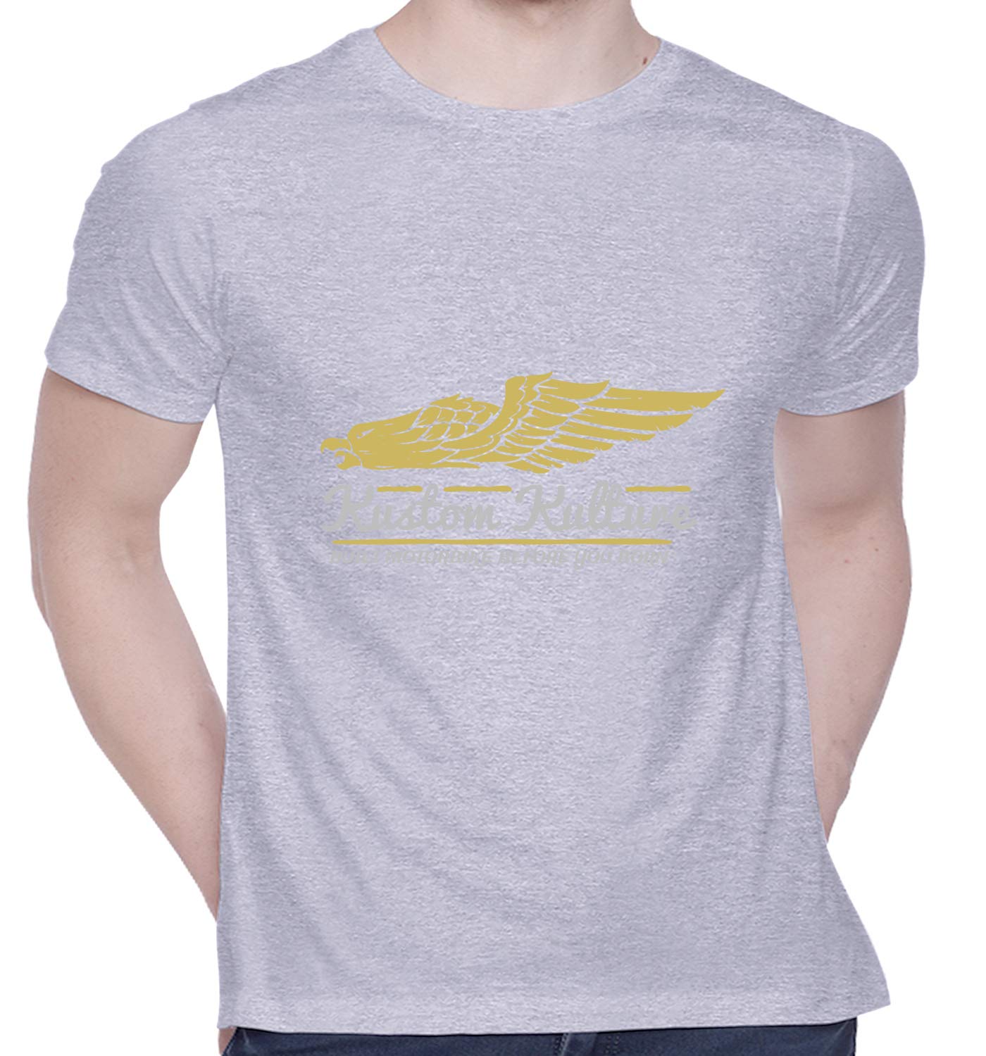 CreativiTGraphic Printed T-Shirt for Unisex Kustom Kulture Eagle Tshirt | Casual Half Sleeve Round Neck T-Shirt | 100% Cotton | D00443-611