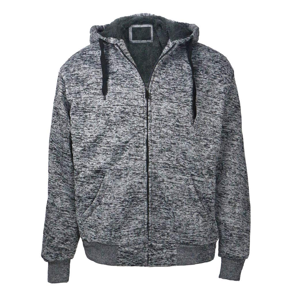 Thick Fleece Hoodie For Men Winter Warm Heavyweight Sherpa Lined