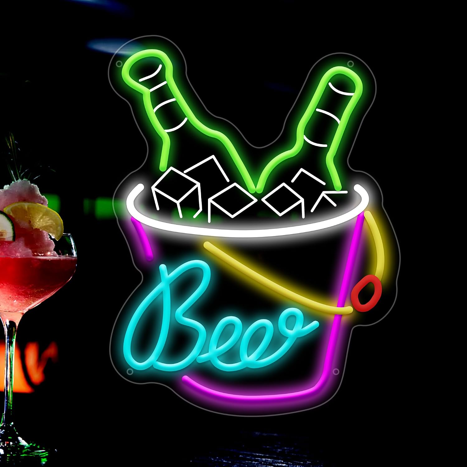 Beer Neon Sign for Wall Decor Dimmable Beer Neon Signs Bar Led Sign for Man Cave Light Up Sign for Bedroom Home Bar Shop Pub Bistro Party Hotel Game Room Decor Gifts