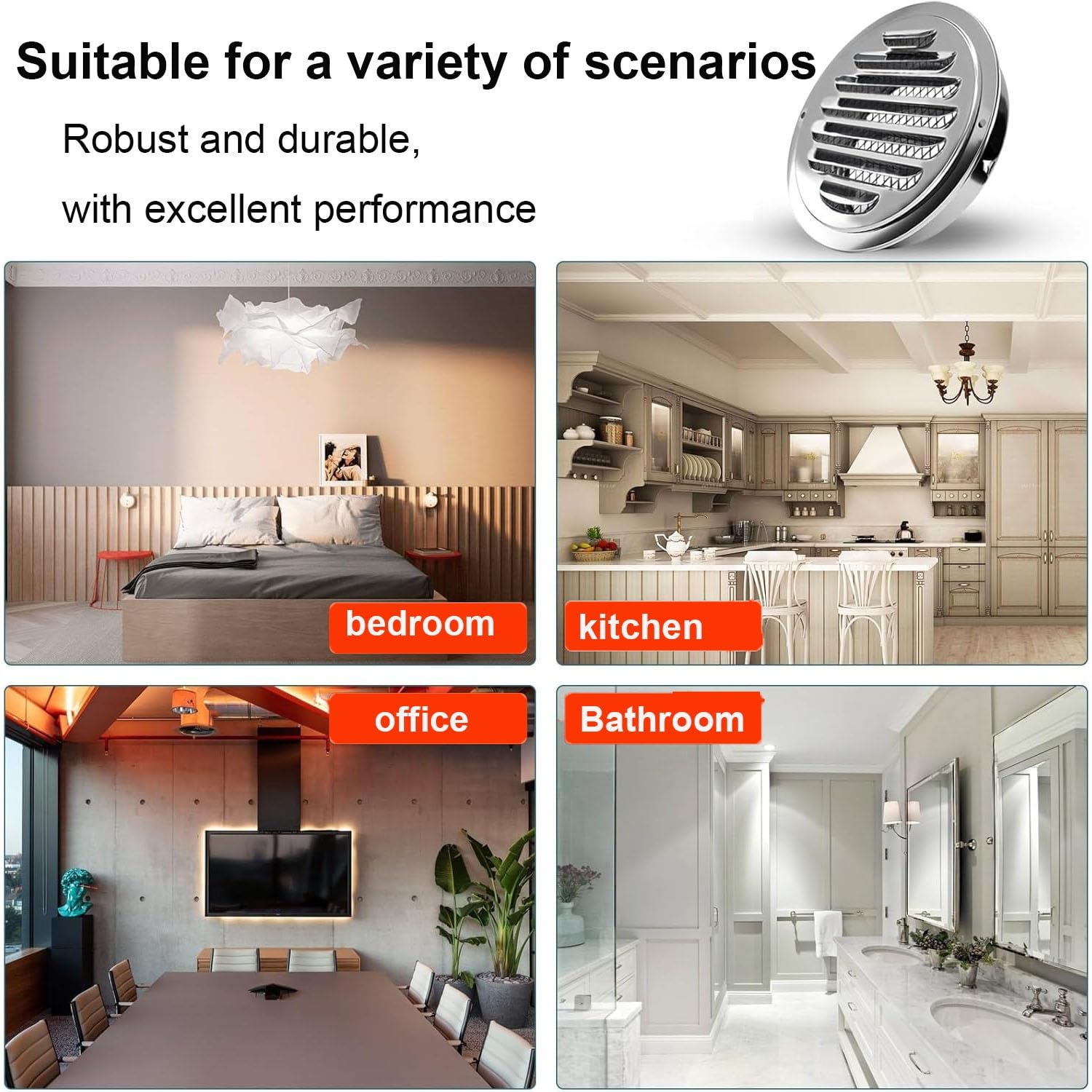 Grille Aeration Exterieur Grille D'aération Ronde Grilles de Protection pour Hotte de Cuisine Grilles de Ventilation en Acier Inoxydable 100 mm 120mm 180mm(300mm)
