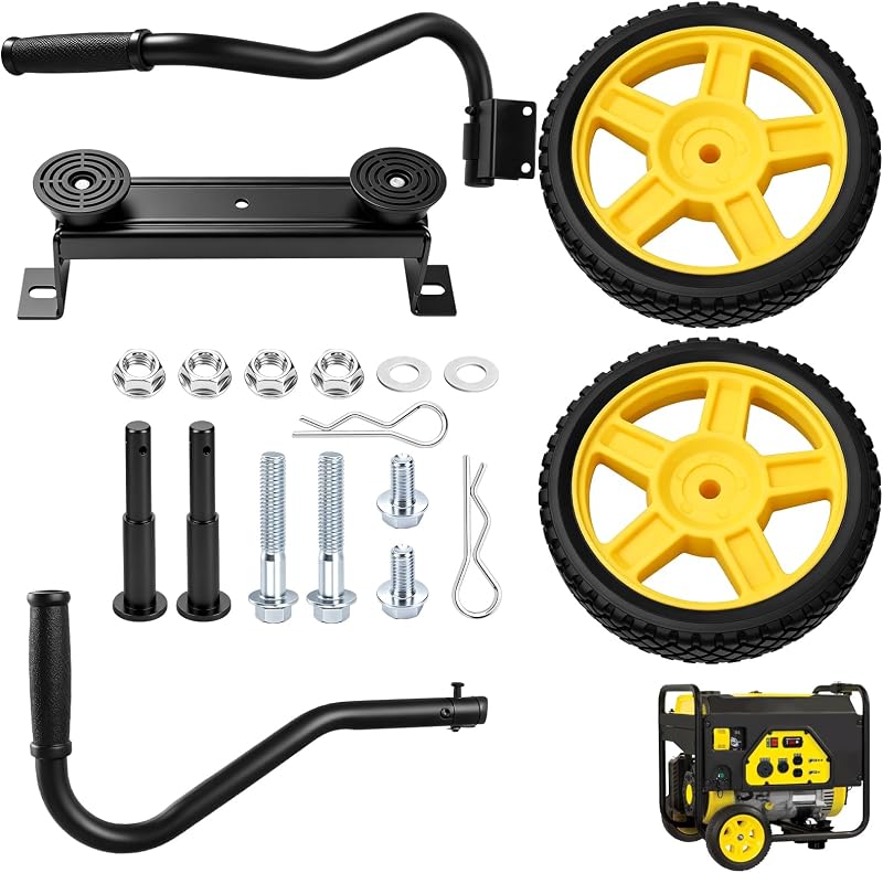 KitchenKipper 40065 Generator Wheel Kit Compatible with Champion | for Champion 2800-4750-Watt Generators with Folding Handle and Never-Flat Tires