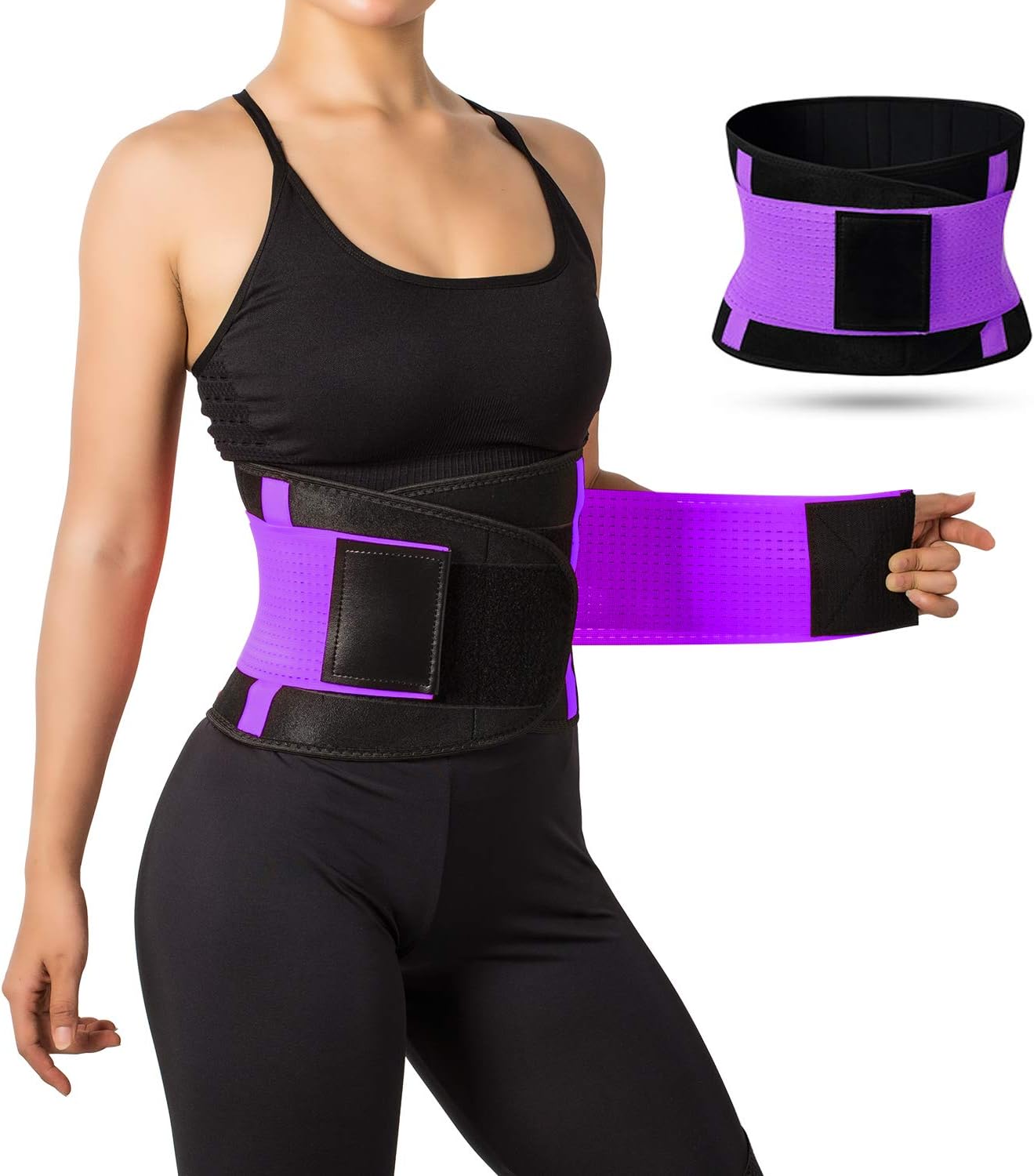 Waist Trainer Belt for Women Breathable Waist Cincher Trimmer Body Shaper Sweat Belt Girdle Fat Burn Belly Slimming Band for Weight Loss Fitness Workout