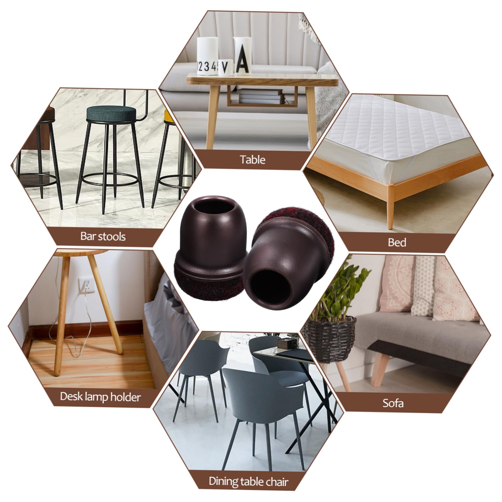 5 Series Funda para Patas De Silla De Suelo para Patas De Silla Almohadillas Redondas De Fieltro para De Muebles De Suelo 16 Piezas x 5