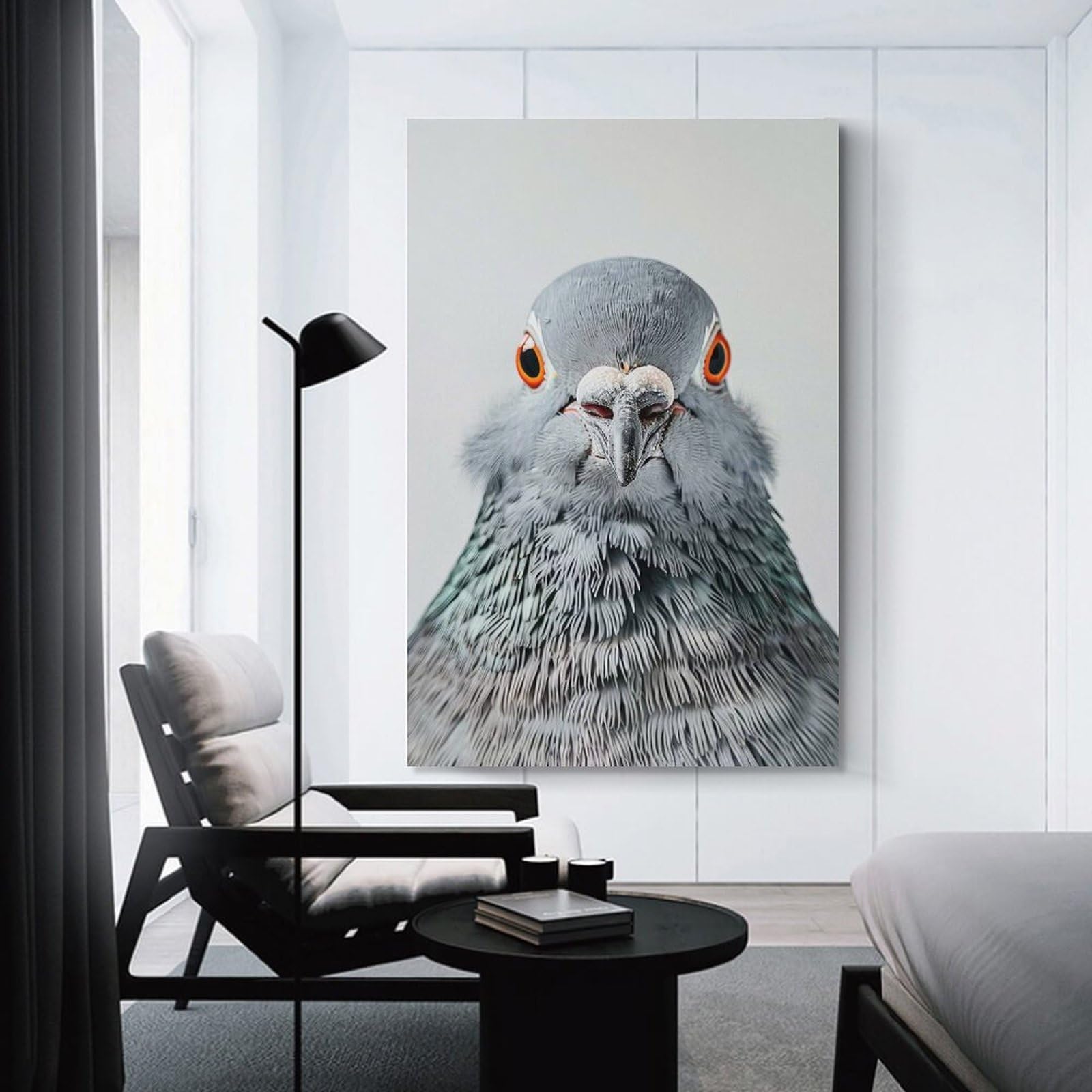 Junmoney Canvas Wall Decor Pigeon Face, 20x30inch(50x75cm), for Restful Interiors, Bedrooms Or Small Rooms, Canvas Wall Decor for Personal Spaces